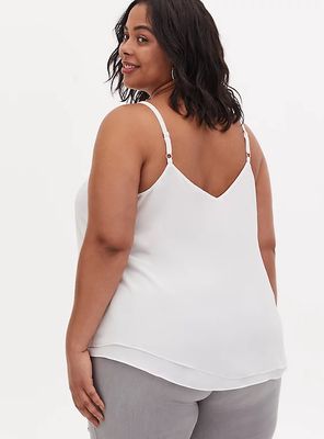 Plus - Sophie Ivory Chiffon Double Layer Swing Cami Torrid