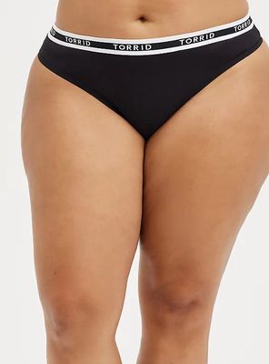 Plus - Torrid Logo Black Cotton Thong Panty
