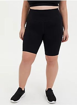 Black Wicking Active Bike Short with Pockets