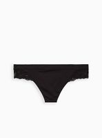 Plus - Black Lace Seamless Flirt Thong Panty Torrid