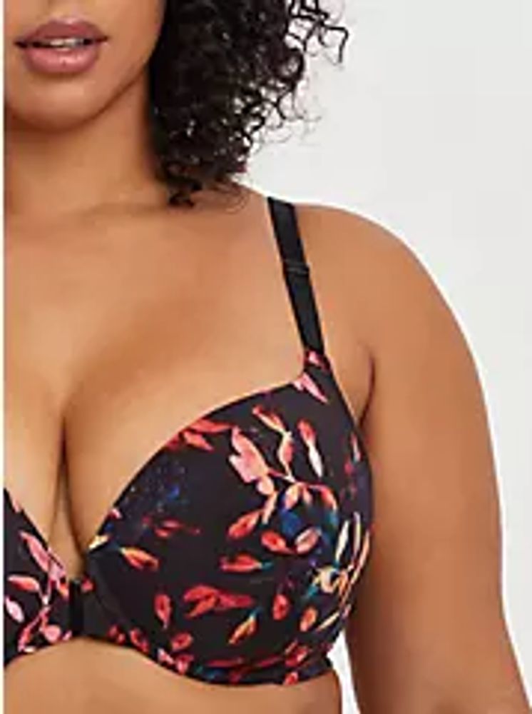 Lightly Lined Front Closure T-Shirt Bra - 360° Back Smoothing™ Floral Leaves