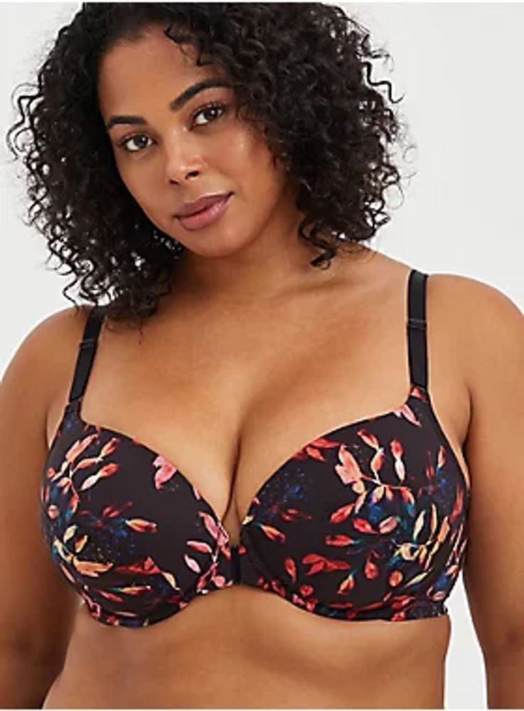 Lightly Lined Front Closure T-Shirt Bra - 360° Back Smoothing™ Floral Leaves