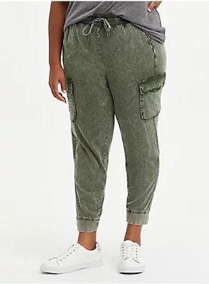 Relaxed Fit Cargo Jogger - Stretch Challis Olive Wash