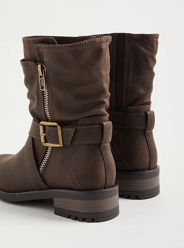 Brown Double Strap Moto Boot (WW 