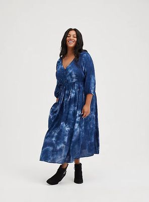 Dress Chiffon Clip Dot Tie-Dye 