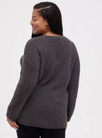 Plus - Drop Shoulder Sweater Love Grey  Torrid