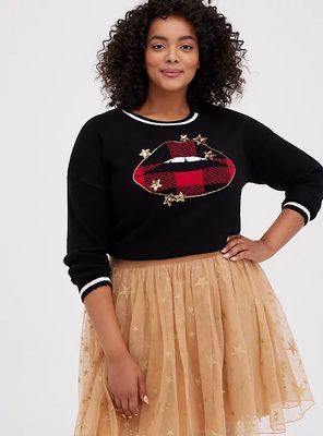 Crew Pullover Sweater Star Lips 