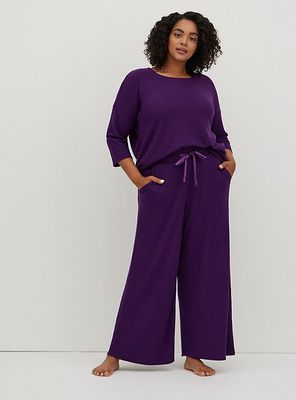Plus - Wide Leg Sleep Pant Super Soft Plush by Torrid™️ Purple Torrid