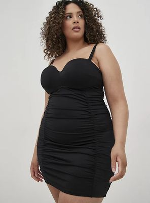 swim dress with ruching