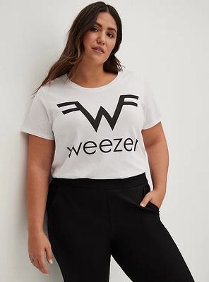 Plus - Classic Fit Crew Tee Weezer White Torrid