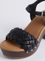 Plus - Strappy Heel Faux Leather Black (WW) Torrid
