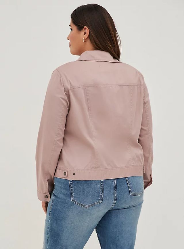 Trucker Jacket Twill Pink Torrid 
