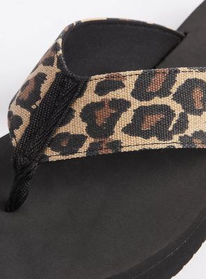 Plus - Platform T-Strap Sandal Leopard (WW) Torrid