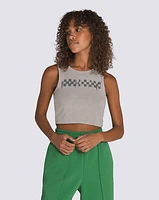 Checkerboard Fitted Crop Tank Top