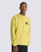Logo Warped Checkerboard Loose Long Sleeve T-Shirt