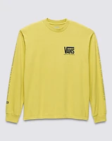 Logo Warped Checkerboard Loose Long Sleeve T-Shirt