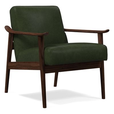 Mid-Century Leather Show Wood Chair | West Elm