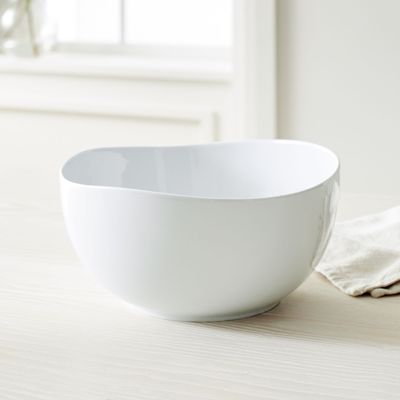 Organic Shaped Porcelain 10" Tall Serving Bowl | West Elm