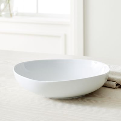 Organic Shaped Porcelain 11" Large Serving Bowl | West Elm
