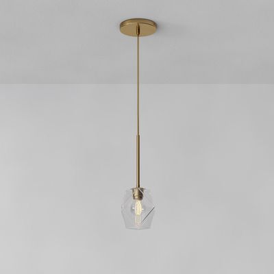 Sculptural Glass Faceted Hardwired Pendant (4"–8.5") | West Elm