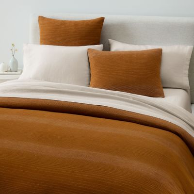 European Flax Linen Graduated Stripe Duvet Cover & Shams | West Elm
