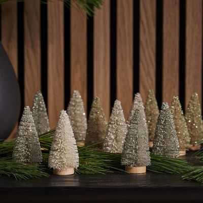Decorative Bottlebrush Tree Objects (Set of 12) - Tonal Metallic | West Elm