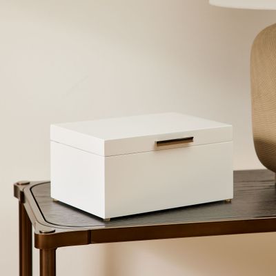 Mid-Century White Lacquer Jewelry Box - Large | West Elm
