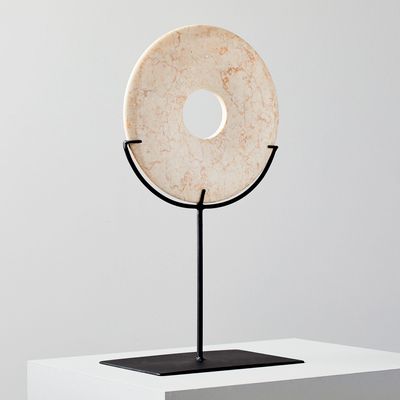 White Marble Disc on Stand | West Elm