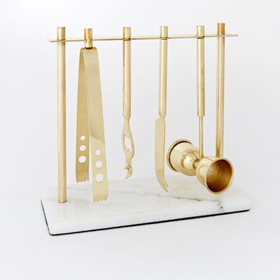 Deco Marble & Brass Barware Set | West Elm