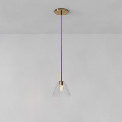 Sculptural Glass Cone Hardwired Pendant (8"–14") | West Elm