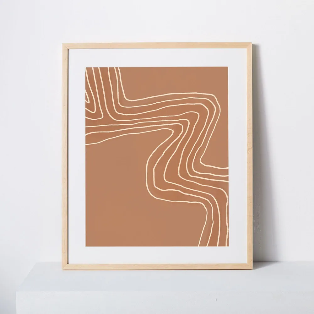 Élan Byrd Framed Print - Terracotta Wave | West Elm