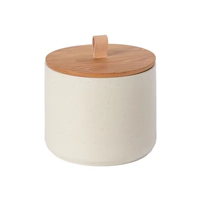 Casafina Pacifica Wood Top Stoneware Canister | West Elm
