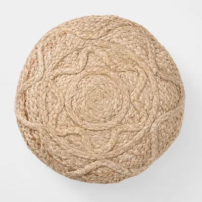 Scalloped Jute Round Pillow Cover | West Elm