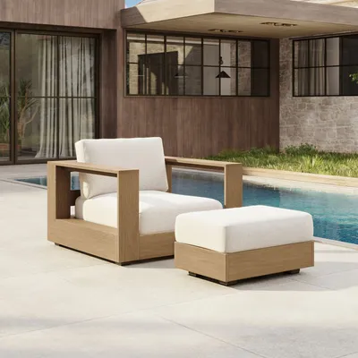 Telluride Outdoor Ottoman | West Elm