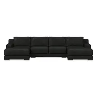 Dalton Leather 3-Piece U-Shaped Chaise Sectional (151") | West Elm