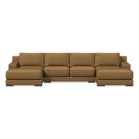 Dalton Leather 3-Piece U-Shaped Chaise Sectional (151") | West Elm