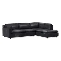 Marin Leather 2-Piece Bumper Chaise Sectional (114") | West Elm