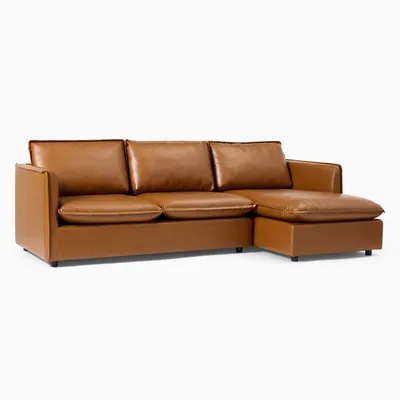 Whitman Vegan Leather 2-Piece Chaise Sectional (96") | West Elm