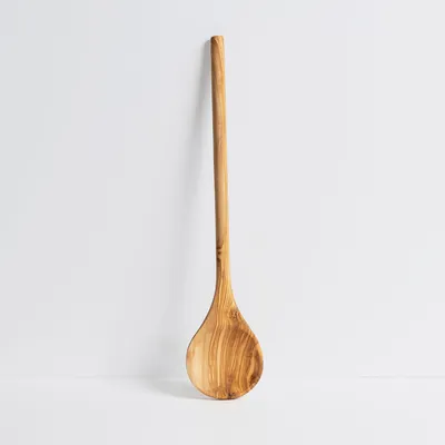 Gharyan Olive Wood Round Cooking Spoon | West Elm