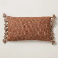 Two-Tone Chunky Linen Tassels Pillow Cover | West Elm