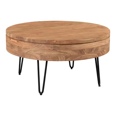 Bowed Legs Round Storage Coffee Table | West Elm