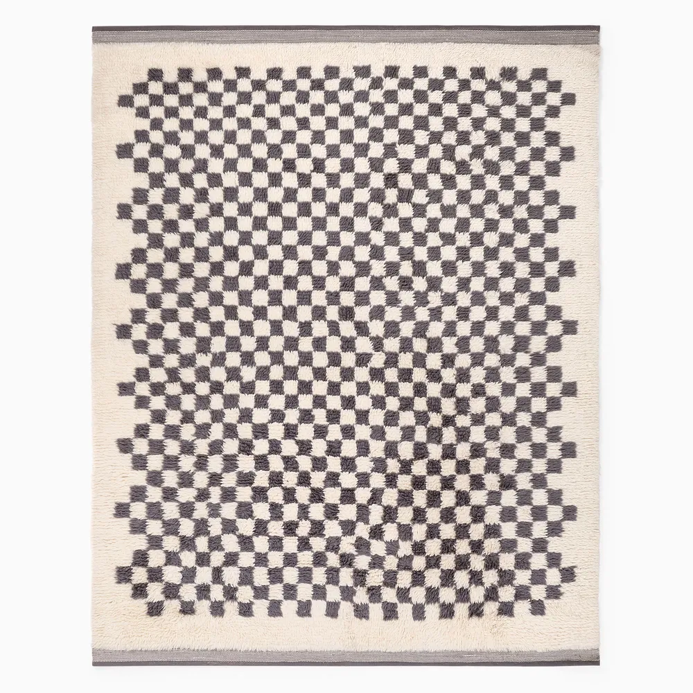 Soft Checkered Rug | West Elm
