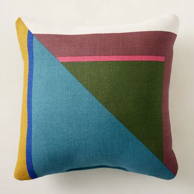 Split Colorblock Indoor/Outdoor Pillow | West Elm