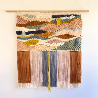 Sunwoven Blue Abstract Wall Hanging | West Elm
