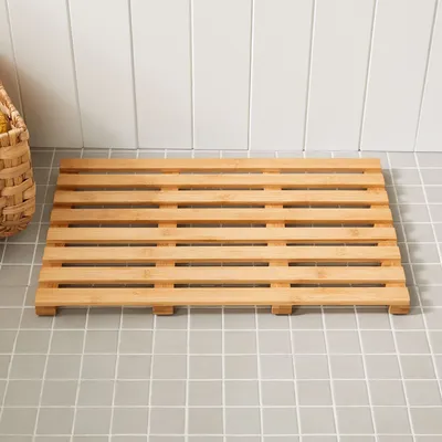 Slatted Bamboo Bath Mat | West Elm