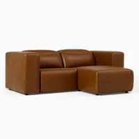 Leo Motion Reclining Leather Small 2-Piece Chaise Sectional (92.5") | West Elm