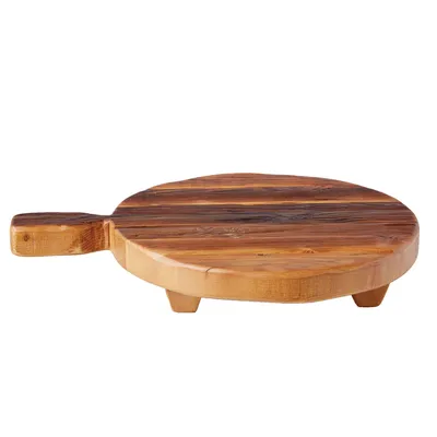 Natural Wood Round Footed Board | West Elm