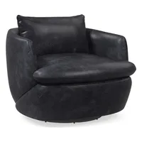 Crescent Leather Grand Swivel Chair | West Elm