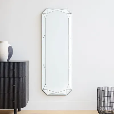 Faceted Emerald Cut Floor Mirror - 21"W x 60"H | West Elm