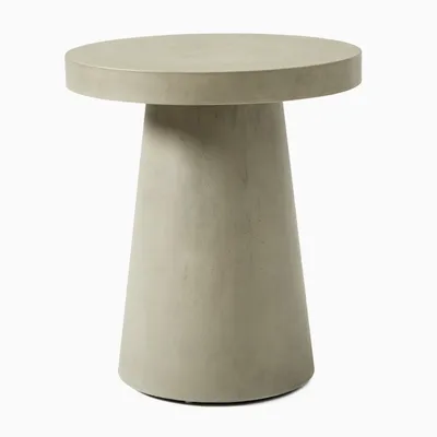 Concrete Pedestal Outdoor Round Side Table (18") | West Elm